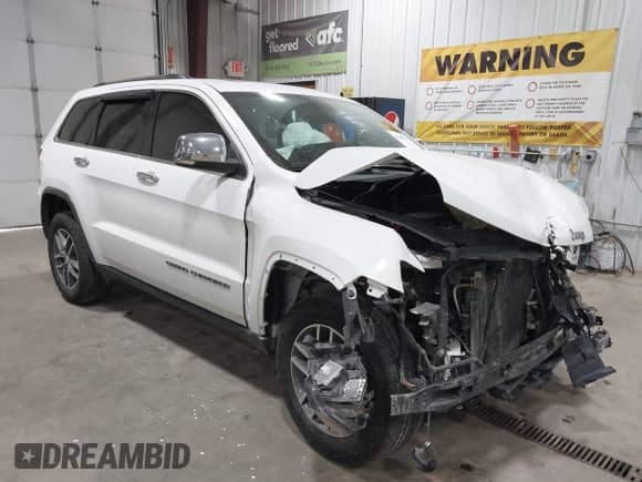 2017 Jeep Grand Cherokee Limited with VIN 1C4RJFBG4HC861354, listed as a IAAI auction lot 43308393 with 110,511 mi miles and . Bid and sale history available at DreamBid. Image 1.