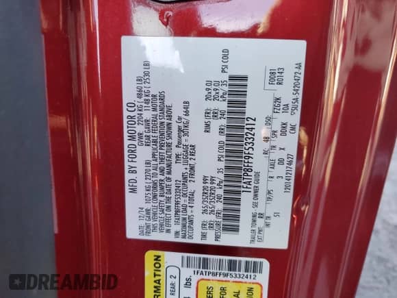 2015 Ford Mustang GT Premium with VIN 1FATP8FF9F5332412, listed as a Copart auction lot 87397415 with 67,782 mi miles and Clean title. Bid and sale history available at DreamBid. Image 12.