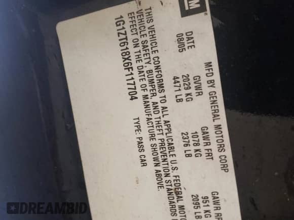 2006 Chevrolet Malibu Maxx LT с VIN 1G1ZT618X6F117704, выставлен на аукционе Copart как лот 44497025 с пробегом 143 329 миль миль и Списание • Salvage title. История ставок и продаж доступна на DreamBid. Изображение 13.