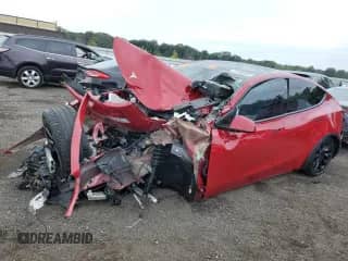 2022 Tesla Model Y Performance with VIN 7SAYGDEF2NF398505, listed as a Copart auction lot 81005925 with Not provided miles and Salvage title. Bid and sale history available at DreamBid. Image 1.