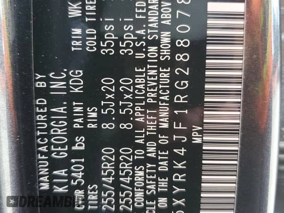 2024 Kia Sorento SX z VIN 5XYRK4JF1RG288078, wystawiony jako Copart lot #65257215 z przebiegiem 9 738 mil mil oraz Szkoda całkowita • Salvage title. Historia ofert i sprzedaży dostępna na DreamBid. Obrazek 14.