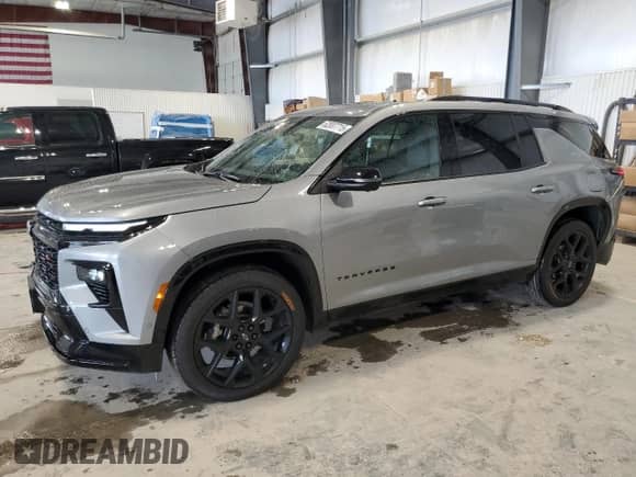 2025 Chevrolet Traverse AWD RS with VIN 1GNEVLRS4SJ172498, listed as a Copart auction lot 62007715 with 6,625 mi miles and Salvage title. Bid and sale history available at DreamBid. Image 1.