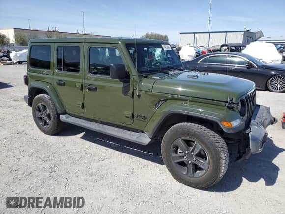 2021 Jeep Wrangler Unlimited Sahara Altitude z VIN 1C4HJXEN5MW865773, wystawiony jako Copart lot #66431724 z przebiegiem 61 101 mil mil oraz Szkoda całkowita • Salvage title. Historia ofert i sprzedaży dostępna na DreamBid. Obrazek 4.