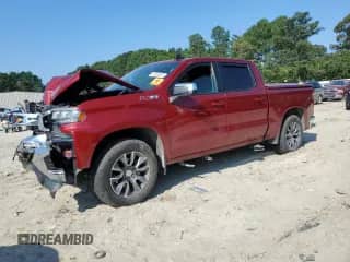 2021 Chevrolet Silverado 1500 LT with VIN 1GCUYDED6MZ386731, listed as a Copart auction lot 65989885 with Not provided miles and Salvage title. Bid and sale history available at DreamBid. Image 1.