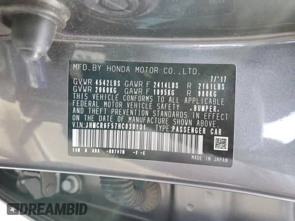 2017 Honda Accord EX-L z VIN JHMCR6F57HC030131, wystawiony jako Copart lot #86502355 z przebiegiem 55 264 mil mil oraz Szkoda całkowita • Salvage title. Historia ofert i sprzedaży dostępna na DreamBid. Obrazek 12.