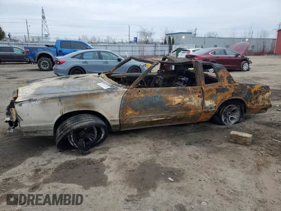 1987 Chevrolet Monte Carlo with VIN 1G1GZ11G2HP106631, listed as a Copart auction lot 50216785 with Not provided miles and Non repairable. Bid and sale history available at DreamBid. Image 1.