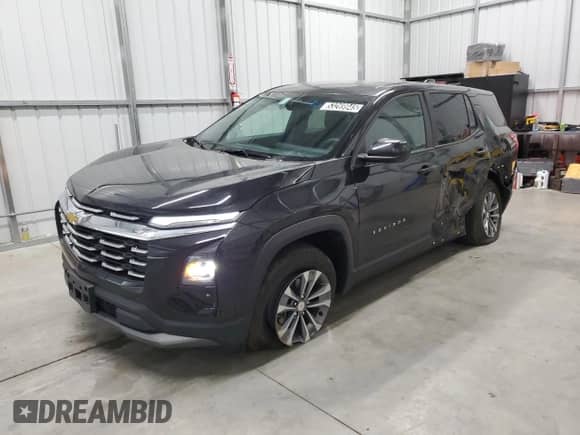 2025 Chevrolet Equinox FWD LT z VIN 3GNAXHEG8SL206362, wystawiony jako Copart lot #53269945 z przebiegiem Nie podano mil oraz Czysty tytuł • Clean title. Historia ofert i sprzedaży dostępna na DreamBid. Obrazek 1.