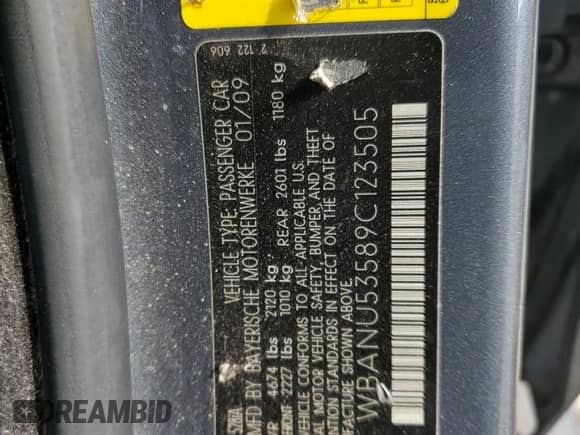 2009 BMW 5 Series 528i z VIN WBANU53589C123505, wystawiony jako Copart lot #85678104 z przebiegiem Nie podano mil oraz Szkoda całkowita • Salvage title. Historia ofert i sprzedaży dostępna na DreamBid. Obrazek 14.