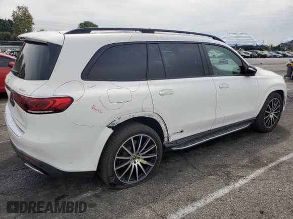 2022 Mercedes-Benz GLS 450 with VIN 4JGFF5KE1NA614177, listed as a Copart auction lot 70478995 with 27,822 mi miles and Salvage title. Bid and sale history available at DreamBid. Image 3.