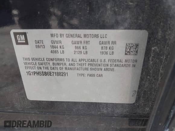 2014 Chevrolet Cruze ECO с VIN 1G1PH5SB6E7188291, выставлен на аукционе IAAI как лот 42800070 с пробегом 158 799 миль миль и . История ставок и продаж доступна на DreamBid. Изображение 9.