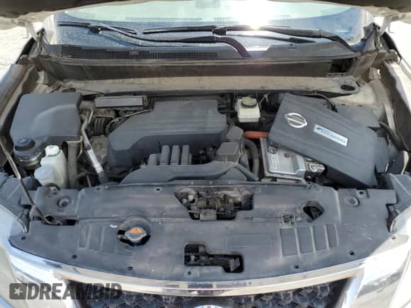 2014 Nissan Pathfinder Platinum Hybrid with VIN 5N1CR2MN2EC635484, listed as a Copart auction lot 59542485 with 163,462 mi miles and Salvage title. Bid and sale history available at DreamBid. Image 12.