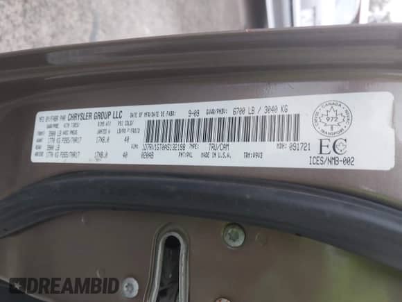 2010 Dodge 1500 SLT z VIN 1D7RV1GT0AS132198, wystawiony jako IAAI lot #43523446 z przebiegiem 291 243 mil mil oraz . Historia ofert i sprzedaży dostępna na DreamBid. Obrazek 9.