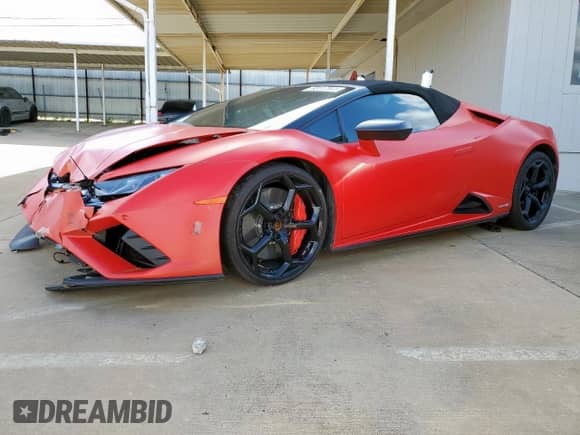 2023 Lamborghini Huracan с VIN ZHWUT5ZF9PLA21574, выставлен на аукционе Copart как лот 53117645 с пробегом 4 562 миль миль и Списание • Salvage title. История ставок и продаж доступна на DreamBid. Изображение 1.