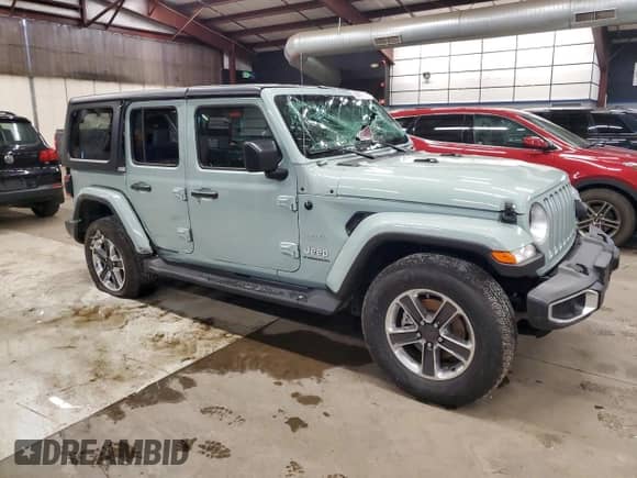 2023 Jeep Wrangler Sahara с VIN 1C4HJXEG6PW567528, выставлен на аукционе Copart как лот 88547755 с пробегом 10 944 миль миль и Списание • Salvage title. История ставок и продаж доступна на DreamBid. Изображение 4.