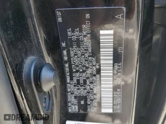 2008 Toyota Sienna XLE z VIN 5TDBK22C88S009088, wystawiony jako Copart lot #71486135 z przebiegiem 211 890 mil mil oraz Czysty tytuł • Clean title. Historia ofert i sprzedaży dostępna na DreamBid. Obrazek 13.