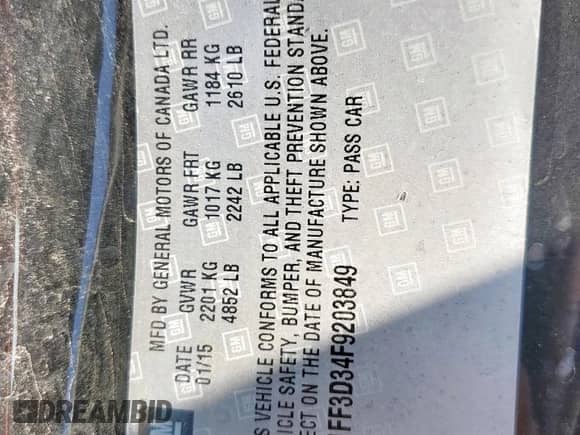 2015 Chevrolet Camaro LT с VIN 2G1FF3D34F9203849, выставлен на аукционе Copart как лот 69399975 с пробегом 165 516 миль миль и Чистый • Clean title. История ставок и продаж доступна на DreamBid. Изображение 12.