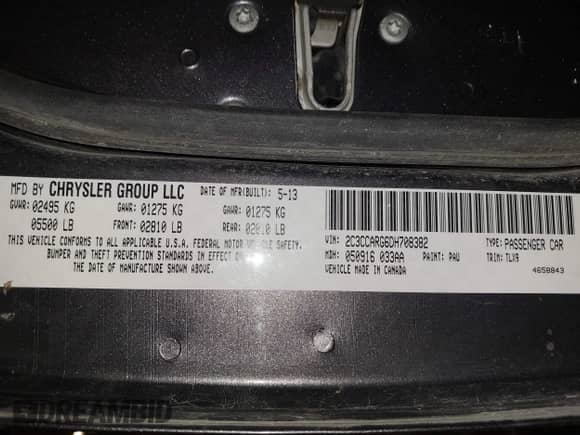 2013 Chrysler 300 with VIN 2C3CCARG6DH708382, listed as a IAAI auction lot 42999190 with 157,977 mi miles and . Bid and sale history available at DreamBid. Image 9.