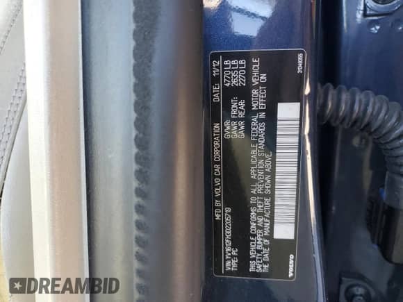 2013 Volvo S60 T5 z VIN YV1612FH3D2205719, wystawiony jako Copart lot #84751785 z przebiegiem 113 281 mil mil oraz Szkoda całkowita • Salvage title. Historia ofert i sprzedaży dostępna na DreamBid. Obrazek 12.