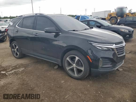 2022 Chevrolet Equinox Premier with VIN 2GNAXNEV9N6104297, listed as a Copart auction lot 69554035 with 35,883 mi miles and Non repairable. Bid and sale history available at DreamBid. Image 4.