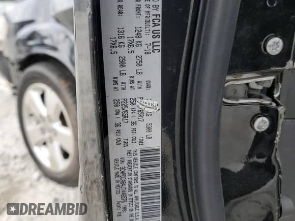 2018 Dodge Journey SE z VIN 3C4PDCAB4JT446578, wystawiony jako Copart lot #84772455 z przebiegiem 193 819 mil mil oraz Szkoda całkowita • Salvage title. Historia ofert i sprzedaży dostępna na DreamBid. Obrazek 13.