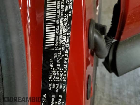 2024 Dodge Hornet GT z VIN ZACNDFAN8R3A12838, wystawiony jako Copart lot #60701004 z przebiegiem 3 854 mil mil oraz Szkoda całkowita • Salvage title. Historia ofert i sprzedaży dostępna na DreamBid. Obrazek 13.