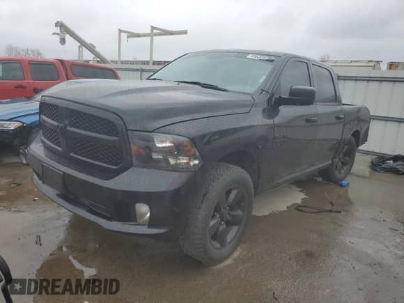 2017 Ram 1500 Express with VIN 1C6RR7KGXHS608695, listed as a Copart auction lot 49630835 with 102,569 mi miles and Salvage title. Bid and sale history available at DreamBid. Image 1.