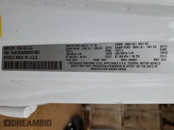 2025 Jeep Wrangler Sahara с VIN 1C4PJXEN8SW591963, выставлен на аукционе Copart как лот 72062795 с пробегом 1 785 миль миль и Чистый • Clean title. История ставок и продаж доступна на DreamBid. Изображение 14.