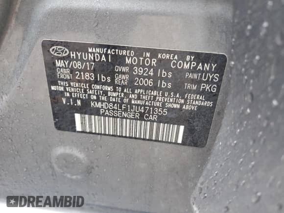 2018 Hyundai Elantra SEL с VIN KMHD84LF1JU471355, выставлен на аукционе Copart как лот 81027315 с пробегом 46 627 миль миль и Списание • Salvage title. История ставок и продаж доступна на DreamBid. Изображение 12.