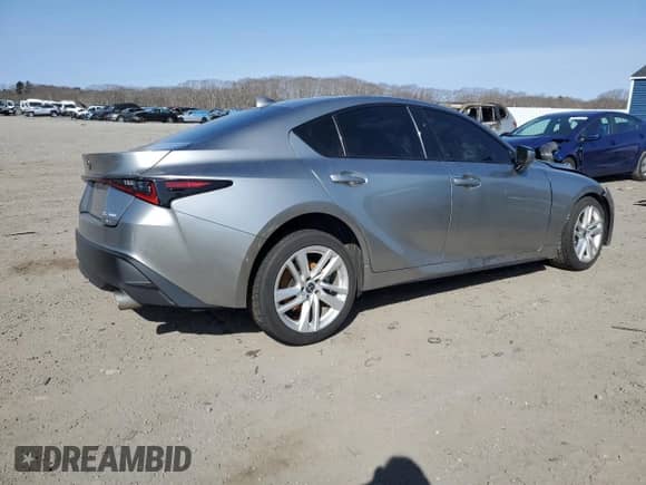 2021 Lexus IS 300 with VIN JTHC81F29M5045630, listed as a Copart auction lot 47646125 with Not provided miles and Salvage title. Bid and sale history available at DreamBid. Image 3.