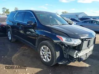 2019 Chevrolet Traverse LS z VIN 1GNERFKW4KJ275911, wystawiony jako IAAI lot #43424478 z przebiegiem 137 381 mil mil oraz . Historia ofert i sprzedaży dostępna na DreamBid. Obrazek 1.