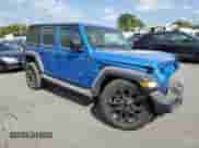 2023 Jeep Wrangler Sport S with VIN 1C4HJXDG7PW677814, listed as a Copart auction lot 67802085 with 28,546 mi miles and Salvage title. Bid and sale history available at DreamBid. Image 4.