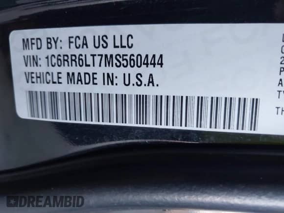 2021 Ram 1500 Lone Star z VIN 1C6RR6LT7MS560444, wystawiony jako IAAI lot #43253749 z przebiegiem 43 194 mil mil oraz . Historia ofert i sprzedaży dostępna na DreamBid. Obrazek 9.