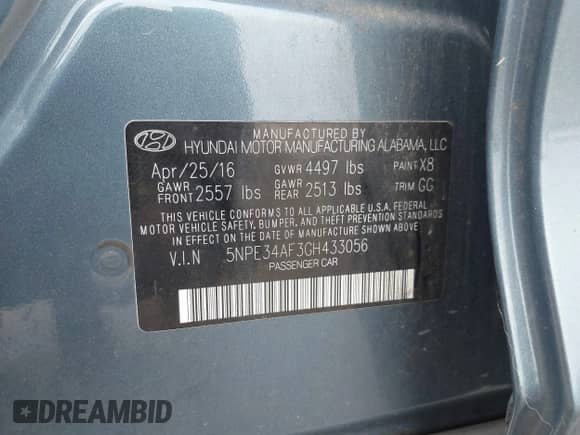 2016 Hyundai Sonata Limited с VIN 5NPE34AF3GH433056, выставлен на аукционе IAAI как лот 42970721 с пробегом 80 082 миль миль и . История ставок и продаж доступна на DreamBid. Изображение 9.