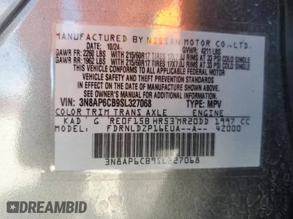 2025 Nissan Kicks SV with VIN 3N8AP6CB9SL327068, listed as a Copart auction lot 81562355 with 16,558 mi miles and Clean title. Bid and sale history available at DreamBid. Image 13.