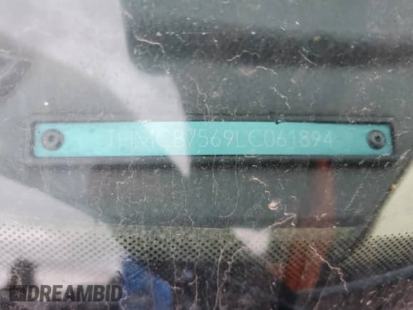 1990 Honda Accord EX z VIN JHMCB7569LC061894, wystawiony jako Copart lot #74372344 z przebiegiem 207 817 mil mil oraz Szkoda całkowita • Salvage title. Historia ofert i sprzedaży dostępna na DreamBid. Obrazek 12.