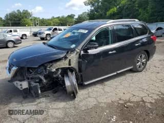 2018 Nissan Pathfinder S with VIN 5N1DR2MM1JC673410, listed as a Copart auction lot 64319785 with 169,632 mi miles and Salvage title. Bid and sale history available at DreamBid. Image 1.