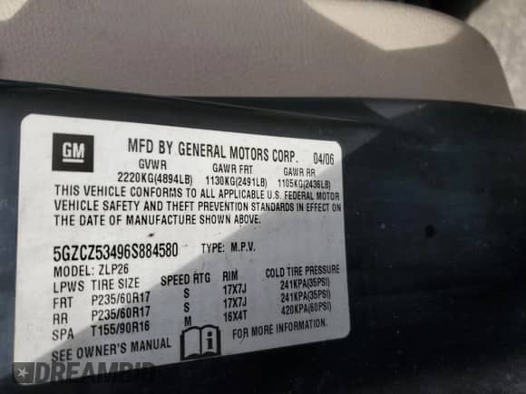 2006 Saturn VUE z VIN 5GZCZ53496S884580, wystawiony jako Copart lot #79200074 z przebiegiem 246 265 mil mil oraz Szkoda całkowita • Salvage title. Historia ofert i sprzedaży dostępna na DreamBid. Obrazek 13.