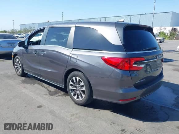 2024 Honda Odyssey EX-L with VIN 5FNRL6H66RB001727, listed as a IAAI auction lot 42725197 with 11,633 mi miles and . Bid and sale history available at DreamBid. Image 3.