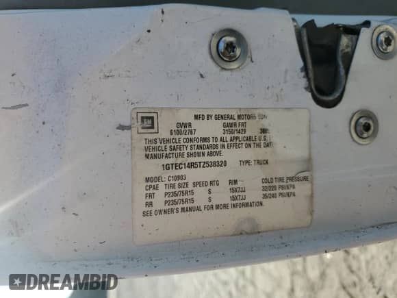 1996 GMC Sierra 1500 с VIN 1GTEC14R5TZ538320, выставлен на аукционе Copart как лот 75841034 с пробегом 195 357 миль миль и Списание • Salvage title. История ставок и продаж доступна на DreamBid. Изображение 12.