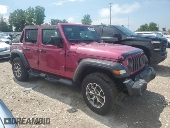 2024 Jeep Wrangler Sport S с VIN 1C4PJXDG4RW338863, выставлен на аукционе Copart как лот 66357945 с пробегом 2 946 миль миль и Списание • Salvage title. История ставок и продаж доступна на DreamBid. Изображение 4.