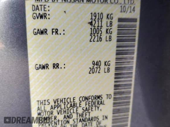 2015 Nissan Altima SV с VIN 1N4AL3AP8FC208066, выставлен на аукционе Copart как лот 84038415 с пробегом 133 415 миль миль и На запчасти • Non repairable. История ставок и продаж доступна на DreamBid. Изображение 12.