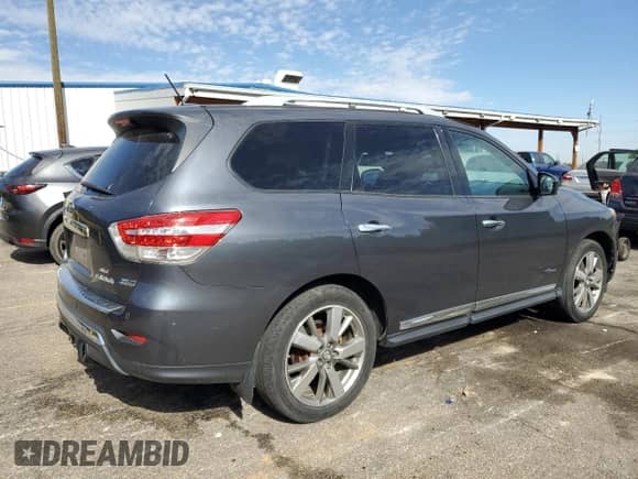 2014 Nissan Pathfinder Platinum Hybrid с VIN 5N1CR2MM9EC659451, выставлен на аукционе Copart как лот 82643525 с пробегом 107 616 миль миль и Чистый • Clean title. История ставок и продаж доступна на DreamBid. Изображение 3.