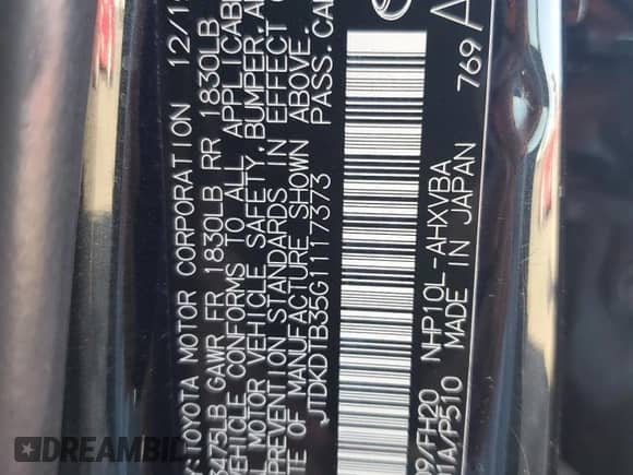 2016 Toyota Prius One z VIN JTDKDTB35G1117373, wystawiony jako Copart lot #80568285 z przebiegiem 178 889 mil mil oraz Szkoda całkowita • Salvage title. Historia ofert i sprzedaży dostępna na DreamBid. Obrazek 13.