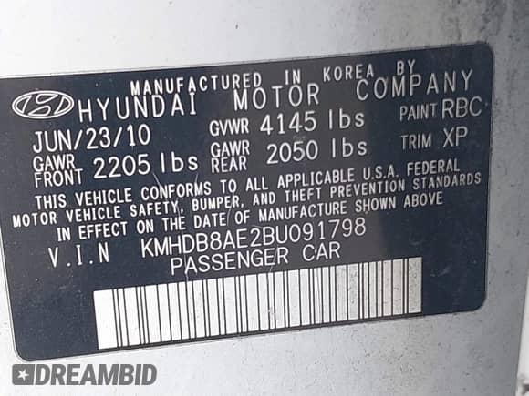 2011 Hyundai Elantra GLS с VIN KMHDB8AE2BU091798, выставлен на аукционе IAAI как лот 43303077 с пробегом 130 886 миль миль и . История ставок и продаж доступна на DreamBid. Изображение 9.