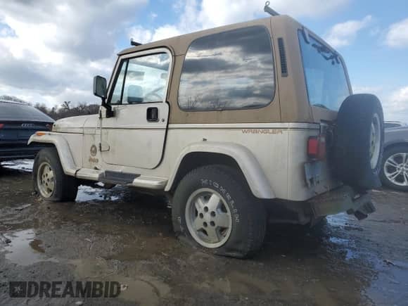 1995 Jeep Wrangler Sahara with VIN 1J4FY49S8SP207576, listed as a Copart auction lot 44385635 with Not provided miles and Clean title. Bid and sale history available at DreamBid. Image 2.