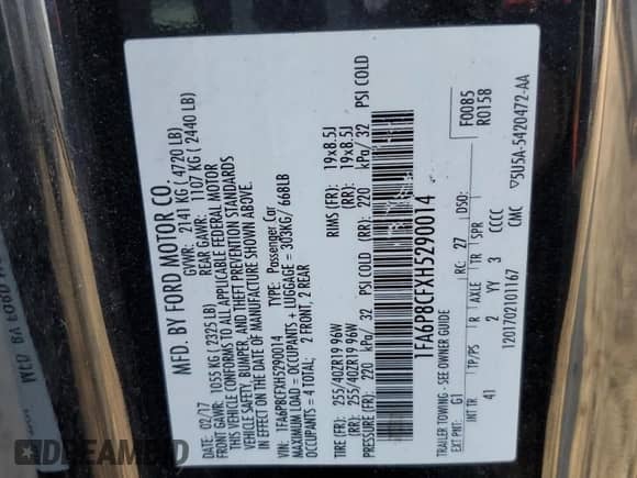 2017 Ford Mustang GT z VIN 1FA6P8CFXH5290014, wystawiony jako Copart lot #89708105 z przebiegiem 167 017 mil mil oraz Czysty tytuł • Clean title. Historia ofert i sprzedaży dostępna na DreamBid. Obrazek 12.