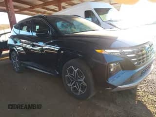 2024 Hyundai Tucson N Line with VIN KM8JFCD14RU145969, listed as a IAAI auction lot 43272002 with 18,130 mi miles and . Bid and sale history available at DreamBid. Image 1.