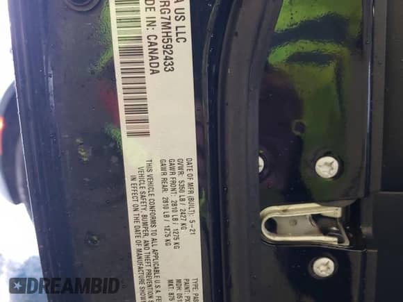 2021 Chrysler 300 Touring L z VIN 2C3CCARG7MH592433, wystawiony jako Copart lot #80989044 z przebiegiem 66 351 mil mil oraz Szkoda całkowita • Salvage title. Historia ofert i sprzedaży dostępna na DreamBid. Obrazek 12.