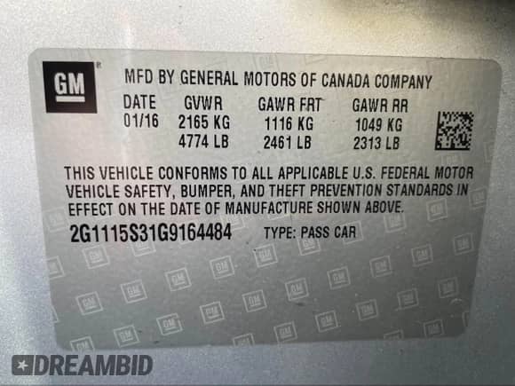 2016 Chevrolet Impala LT with VIN 2G1115S31G9164484, listed as a IAAI auction lot 41929823 with 246,565 mi miles and . Bid and sale history available at DreamBid. Image 9.