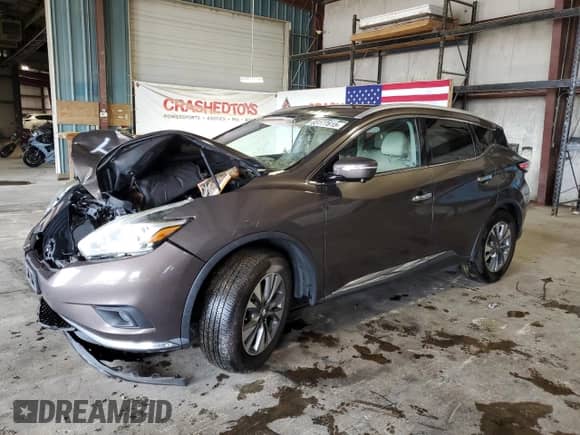 2015 Nissan Murano Platinum with VIN 5N1AZ2MH1FN249548, listed as a Copart auction lot 65177615 with 81,135 mi miles and Salvage title. Bid and sale history available at DreamBid. Image 1.